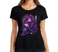 Cyberpunk Anime Girl Gamer Kawaii Japan Y2K - Camiseta para mujer, Negro , M