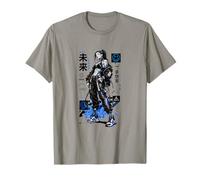 Cyberpunk Anime Girl Kanji Sci Fi Camiseta