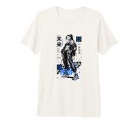 Cyberpunk Anime Girl Kanji Sci Fi Camiseta Premium