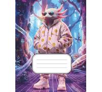 Cyberpunk Axolotl Composition Notebook: Neon Future Aesthetic Journal | Wide Ruled Writing Notebook for School, Notes, Ideas & Daily Use | Cute Cyberpunk Axolotl Cover
