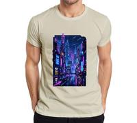 Cyberpunk City Neon Future Sci Fi Japan Y2K - Camiseta para hombre