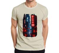 Cyberpunk City Neon Night Japan Y2K - Camiseta para hombre, naturaleza, XL
