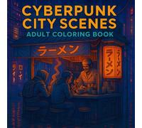 Cyberpunk City Scenes: Adult Coloring Book (Electric Aesthetics: A Cyberpunk & Vaporwave Coloring Series)