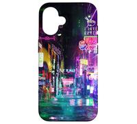Cyberpunk City Sci Fi Night Tokio Japón Urban Noir Dystopia Carcasa para iPhone 16