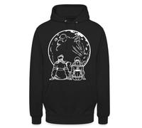 Cyberpunk: Edgerunners David Martinez y Lucy - Sudadera con capucha unisex | Dos personajes de estilo anime mirando a una gran luna, perfectos para fans y amigos.