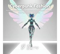 Cyberpunk Fashion: Futuristic Outfits, Neon Lights & Techwear Aesthetics - A Sci-Fi Coloring Adventure for Adults