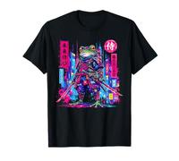 Cyberpunk Frog Samurai Japonés Anime Katana Guerrero Japón Camiseta