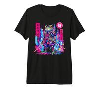 Cyberpunk Frog Samurai Japonés Anime Katana Guerrero Japón Camiseta Premium