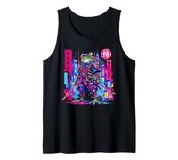 Cyberpunk Frog Samurai Japonés Anime Katana Guerrero Japón Camiseta sin Mangas