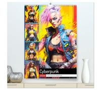 Cyberpunk. Futuristische Heldinnen (hochwertiger Premium Wandkalender 2026 DIN A2 hoch), Kunstdruck in Hochglanz: Die atemberaubende Welt weiblicher Cyberpunk-Illustrationen!
