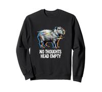 Cyberpunk Glitch Vaporwave No Thoughts Empty Capybara Vibes Sudadera