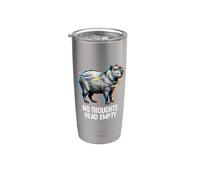 Cyberpunk Glitch Vaporwave No Thoughts Empty Capybara Vibes Vaso térmico de acero inoxidable de doble pared