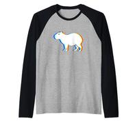 Cyberpunk Glitchcore Glitch Vaporwave Capybara Vibes Camiseta Manga Raglan