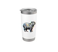 Cyberpunk Glitchcore Glitch Vaporwave Capybara Vibes Vaso térmico de acero inoxidable de doble pared