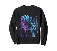 Cyberpunk Kitsune Torii Japanese Fox Synthwave Vaporwave Sudadera