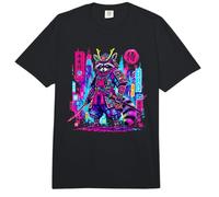 Cyberpunk Mapache Samurai Guerrero Japonés Anime Otaku Comfort Colors Adult Heavyweight T-Shirt