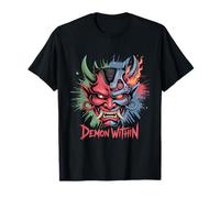 Cyberpunk Oni Mask Glitch Effect | Tech de demonio japonés Camiseta