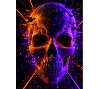 Cyberpunk Skull - Halloween Lined Notebook: Ruled Pages with a Small Skull Design on Every Page - Perfect for Notes, School, Work, Horror Fans, Dark Aesthetics, and Halloween Gifts