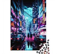 Cyberpunk Street Rompecabezas para Adultos Neon Noir 1000 Piezas de Papel Reciclado para Adultos Divertido y Desafiante Familiar 38x26cm/1000pcs
