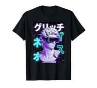 Cyberpunk Vaporwave David VR Gafas Japonesas Glitch Camiseta