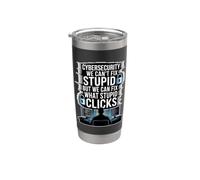 Cybersecurity Can't Fix Stupid Just Clicks Vaso térmico de acero inoxidable de doble pared