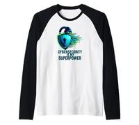 Cybersecurity Is My Superpower IT Tech Hacker Camiseta Manga Raglan