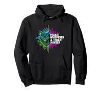 Cybersecurity Threat Hunter Packet Whisperer Wolf Sudadera con Capucha