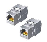 Cyberwork 2 Piezas Módulo de Cable LAN Hembra RJ45 CAT 7, Compatible con CAT6/6a, 10 Gbps 1000 MHz, AWG 22-25, LSA Totalmente Blindado, STP, Adecuado para Terminales de Panel de Parcheo