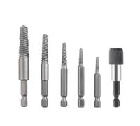 Cyberwork 6 Piezas Extractor de Tornillos Rotos, Con portabrocas de cambio rápido para retirar tornillos dañados y atascados, Adecuado para tornillos de 4 a 18 mm