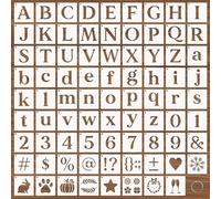 Cyberwork 80pcs plantillas de letras grandes, reutilizables de 7.6 cm, para letras y números, diseño textil, para letreros de madera, pintura y manualidades Plantillas de dibujos de letras y números