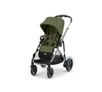 CYBEX Cochecito dorado e-GAZELLE S, máx. 22 kg (modo individual) / 2x 22 kg (modo dúo), sistema todo en 1 con accionamiento eléctrico y 20+ configuraciones, Verde Musgo