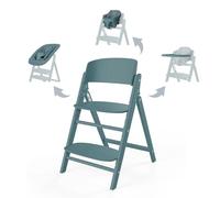 CYBEX Oro CLICK & FOLD Juego de Trona 4 en 1, Crece con el niño, Incl. Nido de Hamaca Dorado, Juego y Bandeja para Bebés, Madera de Haya/Algodón/Plástico, Azul Piedra