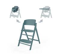 CYBEX Oro CLICK & FOLD Silla Alta 3 en 1 Juego, Incl. juego y bandeja para bebés, madera de haya/plástico, Azul Piedra