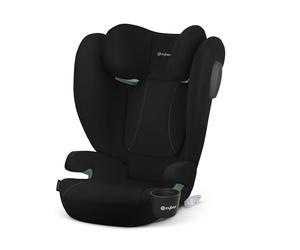 CYBEX Silver Silla de coche infantil Solution B4 i-Fix, Incl. Portavasos, Para coches con y sin ISOFIX, De 3 a 12 años aprox. (100 - 150 cm), De 15-50 kg aprox., Negro (Volcano Black)