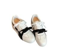 CYBHSM - Zapatos deportivos retro para mujer, tacón de cuña oculto, aumento de altura, zapatos de piel sintética de doble encaje, zapatos casuales para caminar, 3-5 cm de elevación