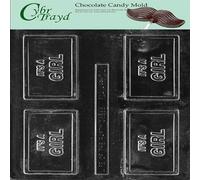 Cybrtrayd Life of the Party It's a Girl - Tarjeta de presentaci n, molde para dulces de chocolate en bolsa de polietileno protectora sellada, imp