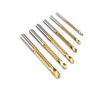 CYBSFKJ 6pcs Serrated Drill Bit Set HSS Titanium Metal Twist Drills Cutting Drilling Slotting Tools Woodworking Saw Drill Bits