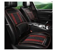 CYBSFKJ Cojín de malla refrescante for asiento de coche con cuentas de madera for masajes de verano(Black-Red)