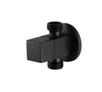 CYBSFKJ Válvulas de llenado de latón con interruptor cuadrado negro, válvula de parada de una entrada y dos salidas, instalación en pared, accesorios for lavabo de baño