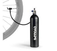 CYCLAMI Impulsor de neumáticos sin cámara de 1,3 L/200 PSI (13,79 bar) - Bomba de neumáticos reutilizable de aluminio para bicicletas de carretera y de montaña con AV/FV - Rápido sin cámara