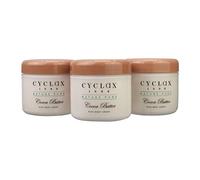 Cyclax Crema corporal rica en manteca de cacao, 300 ml, paquete de 3