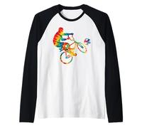 Cycle Ball Tie Dye Rainbow Kids Boys Teenage Men Girls Cool Camiseta Manga Raglan