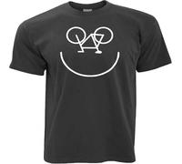Cycling Mens T Shirt 100% Cotton Bicycle Happy Smiling Face Logo Novelty Fitness Sport Gym tee (Small)