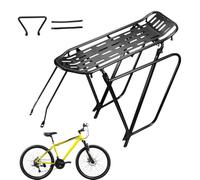 Cycling Rear Rack, Aluminio Alloy Bike Luggage Stand, Sturdy Back Support with Easy Mounting Design for Beach, Road, Garaje, Bikings, Travel, 17,32 x 5,51 x 14,96 pulgadas