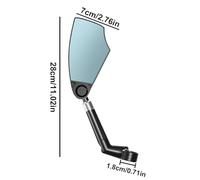 Cycling Side Mirror, Multi-Angle View Bike Mirror, Adjustable Shockproof Design, Clear Glass Visibility, Safety Gear for Road, Touring, Commuting, Mountain Biking, 0.83-0.91 Inches