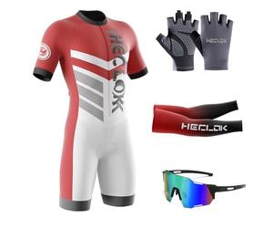 Cycling Skinsuit Triatlón for Hombres,MTB Mono,Pro Manga Corta Traje de Ciclismo,Racing Tri Suit de Bicicletas Acolchado de Gel,Secado rápido y Transpirable,Ciclismo,Carrera,Natación