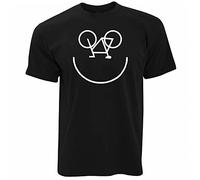 Cycling T Shirt Bicycle Happy Smiling Face Logo Novelty Fitness Sport Gym tee Black(XX-Large)