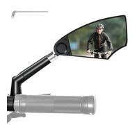 Cycling Traarview Mirror, Wide Angle Bike Mirror, 11.02x2.76 X0.71 in Adjustable 360 Rotation Design, Portable Shockproof Glass Lens for Road Biking, Racing, Commuting, Outdoor Touring, Travel Safety
