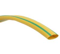 cyclingcolors 1 funda termorretráctil para aislamiento de cables eléctricos, color verde y amarillo, diámetro anterior: 25,4 mm, diámetro posterior: 12,7 mm, longitud: 1,22 m, grosor: 0,9 mm.