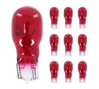 cyclingcolors 10x bombilla 12V 10W T13 W2.1x9.5D lampara luz luces bombillas wedge coche moto ciclomotore scooter, rojo